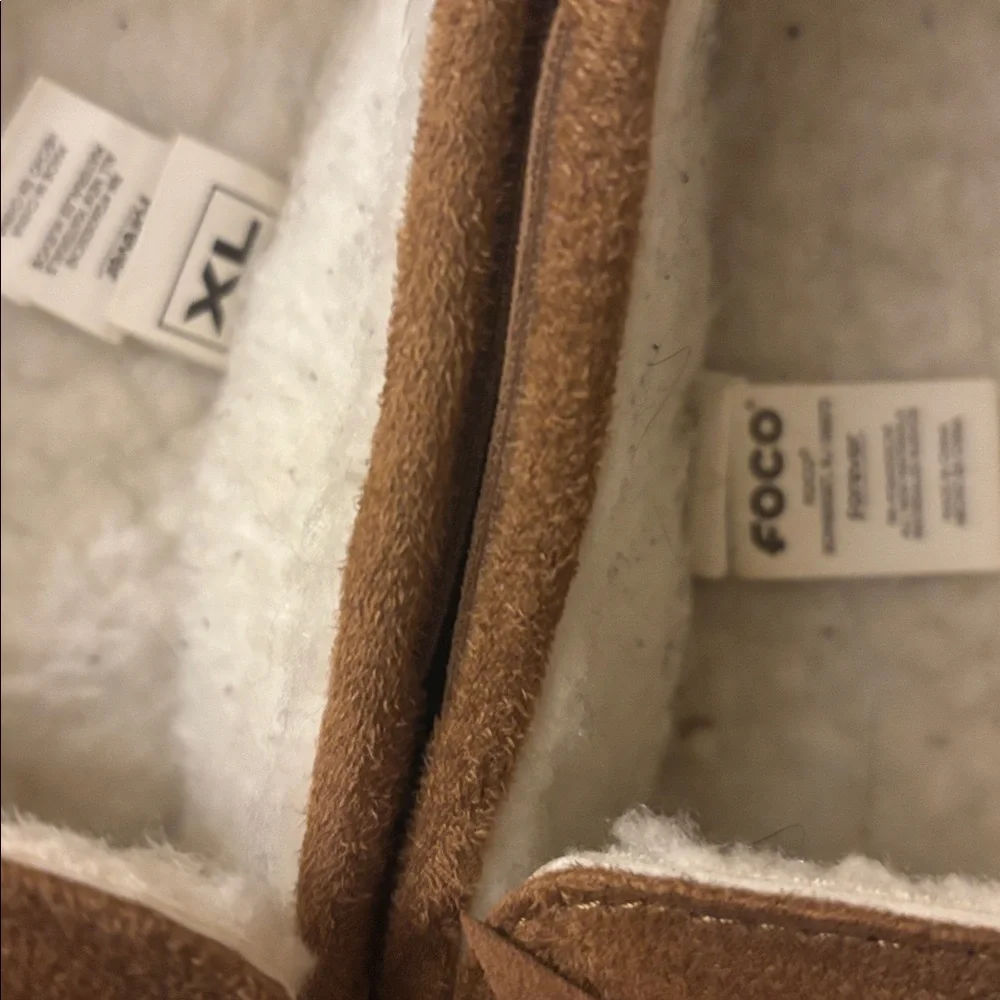 OSU Brown Moccasin Slippers with Red Logo